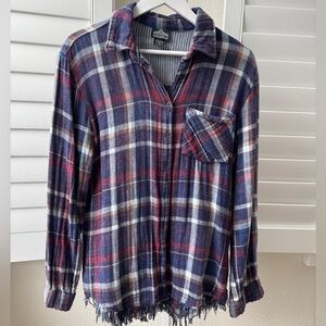 Angie Striped and Plaid Shirt. Size S